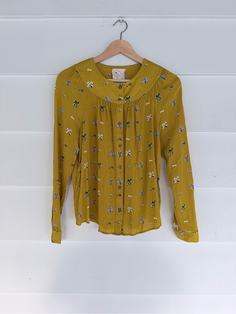 Anthropologie Conversations 26 of 52 Bow Button Down Blouse